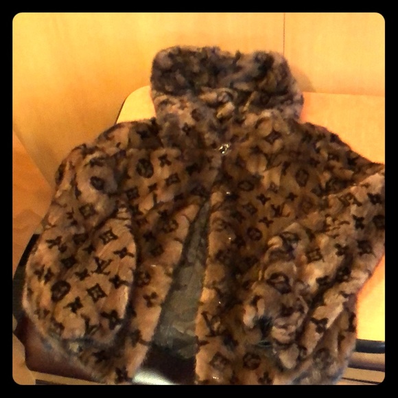 louis vuitton monogram fur coat